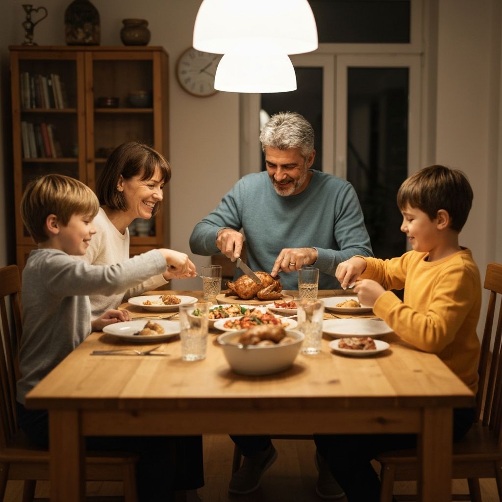 Family dining together